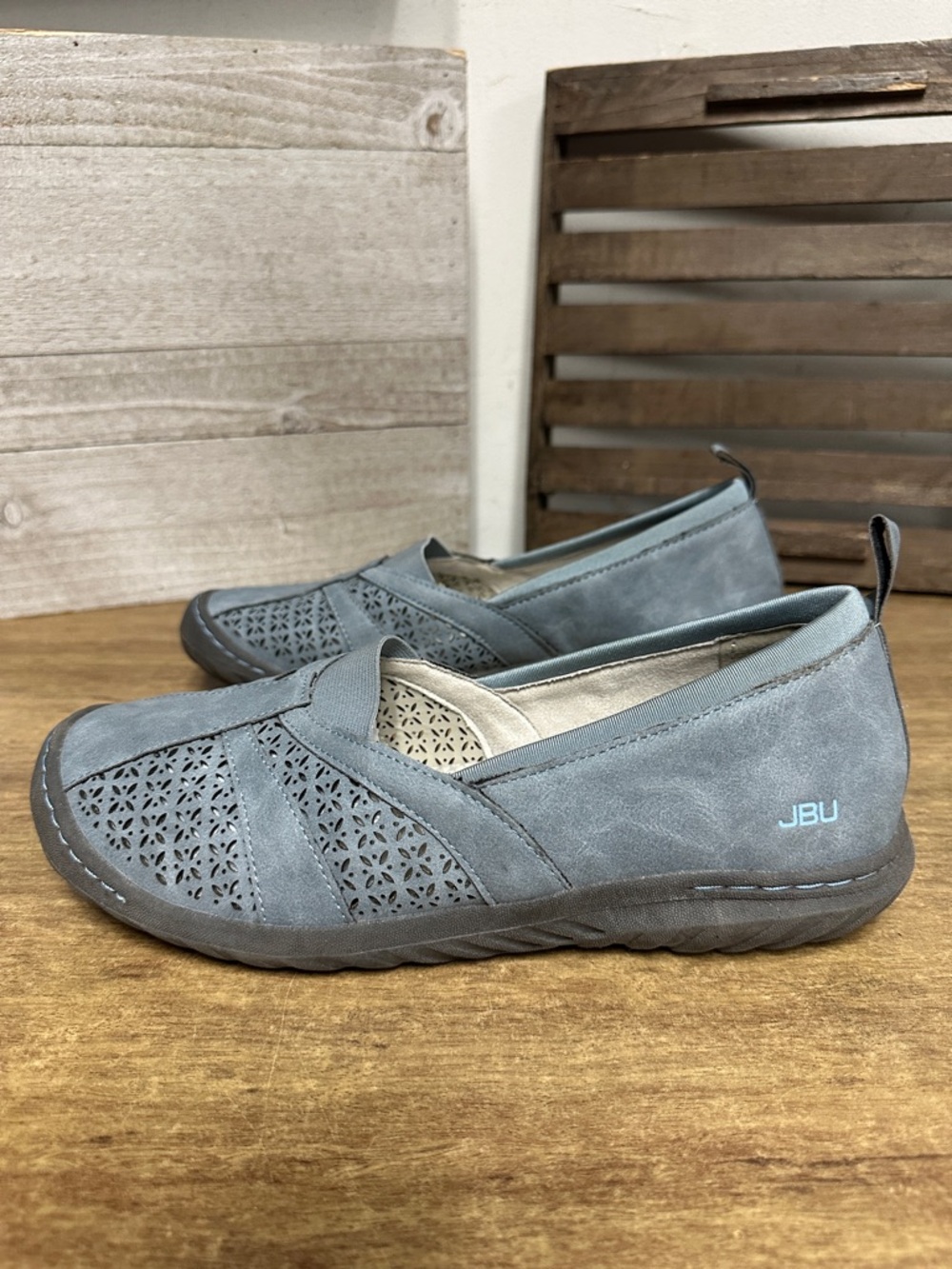 JBU by Jambu great shape like new slip on denim blue Dayna memory foam shoes